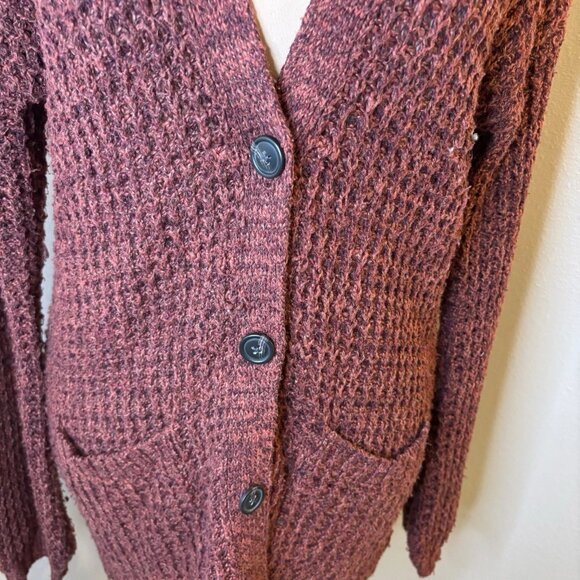 American Eagle Cozy Waffle-Knit Cardigan Sweater Rust Color Women's Size XS #236 - Picture 2 of 7